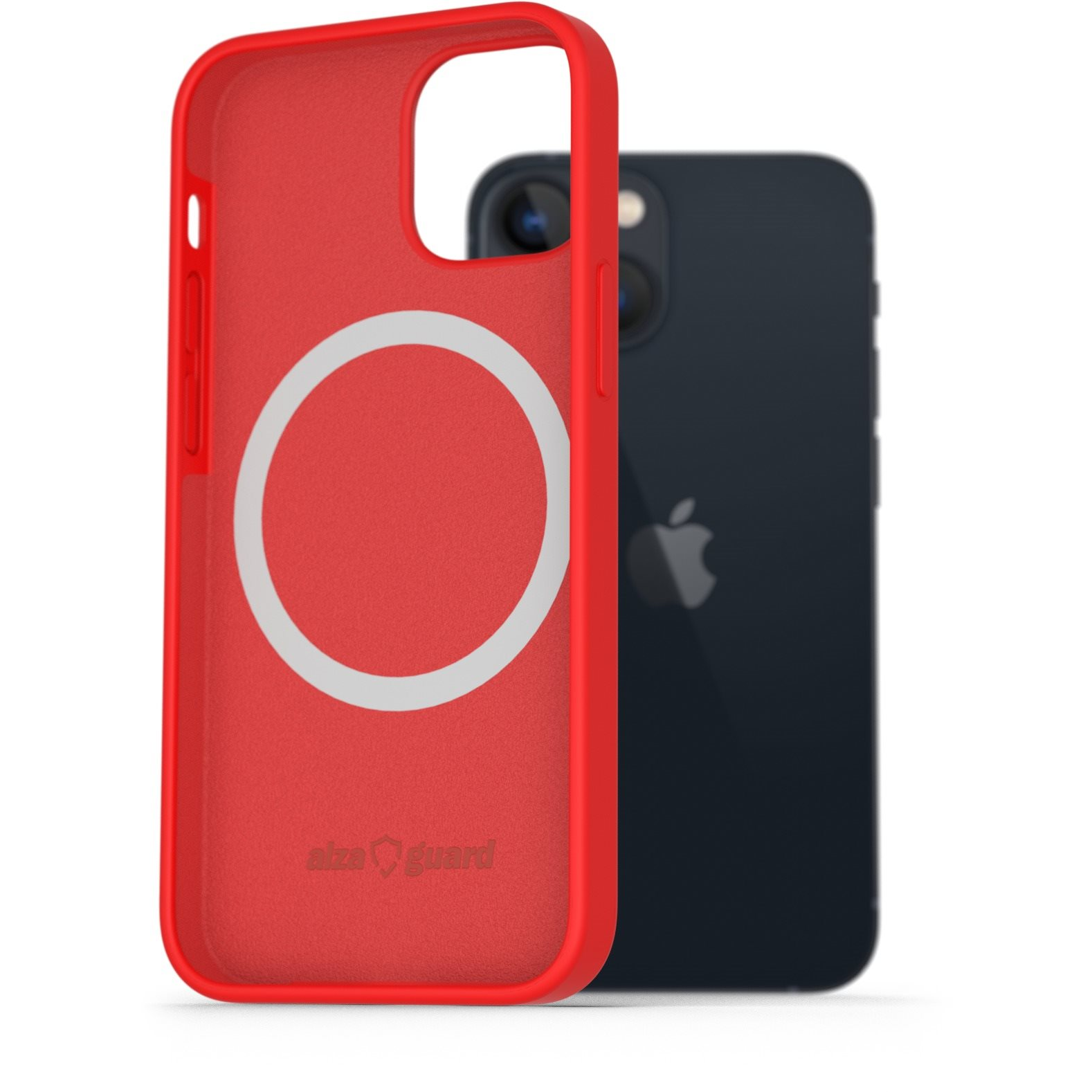 AlzaGuard Silicone Case Compatible with Magsafe iPhone 13 Mini piros tok (AGD-PCMS15R)