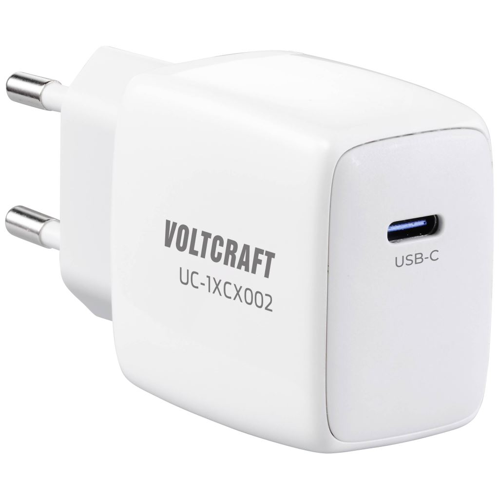 VOLTCRAFT 1xUSB-C hálózati adapter + 2 m-es USB-C-USB-C kábel fehér (VC-13082885) (VC-13082885)