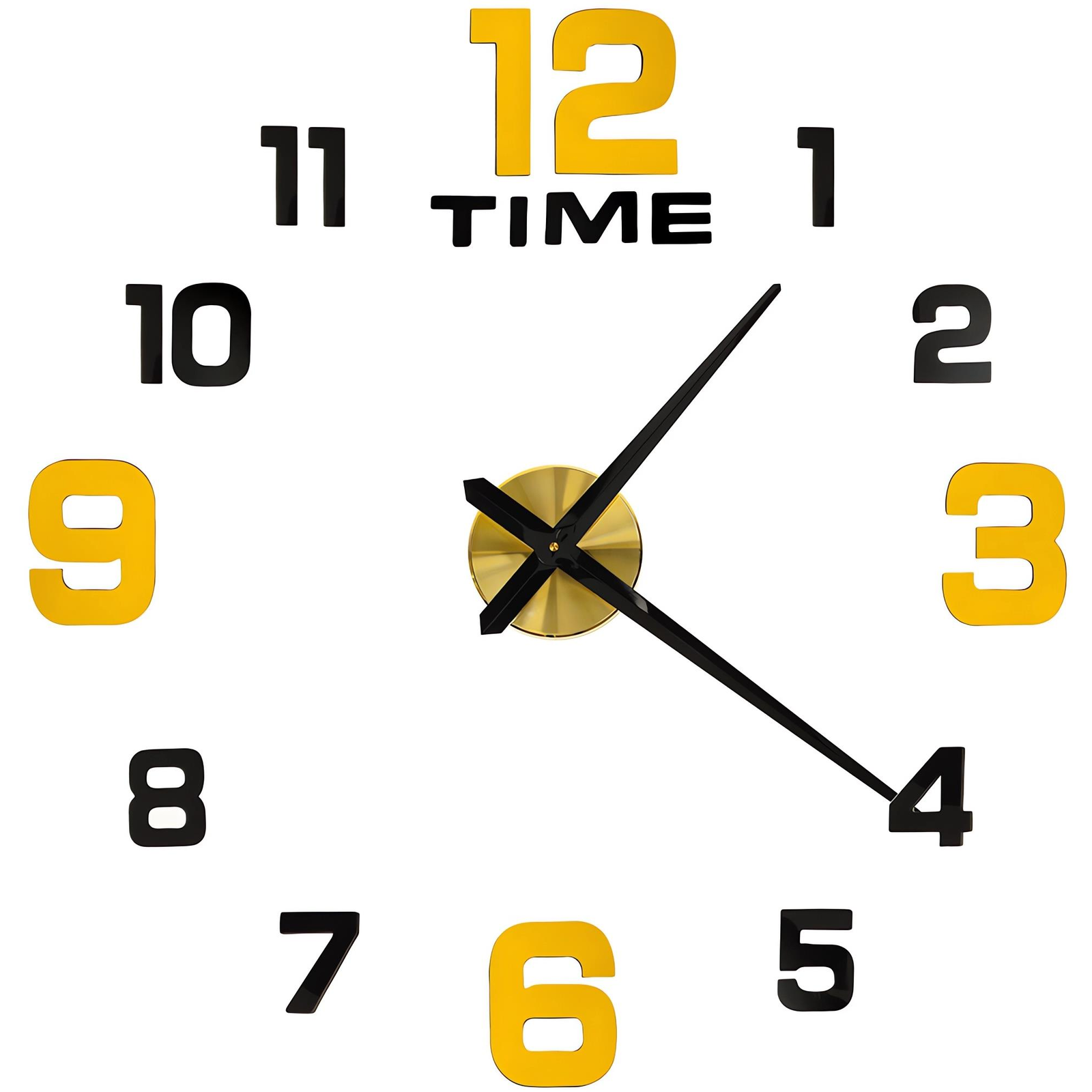 KIK KX3518 Design sticker clock 12 digits, 100-120 cm, black and gold (56992)
