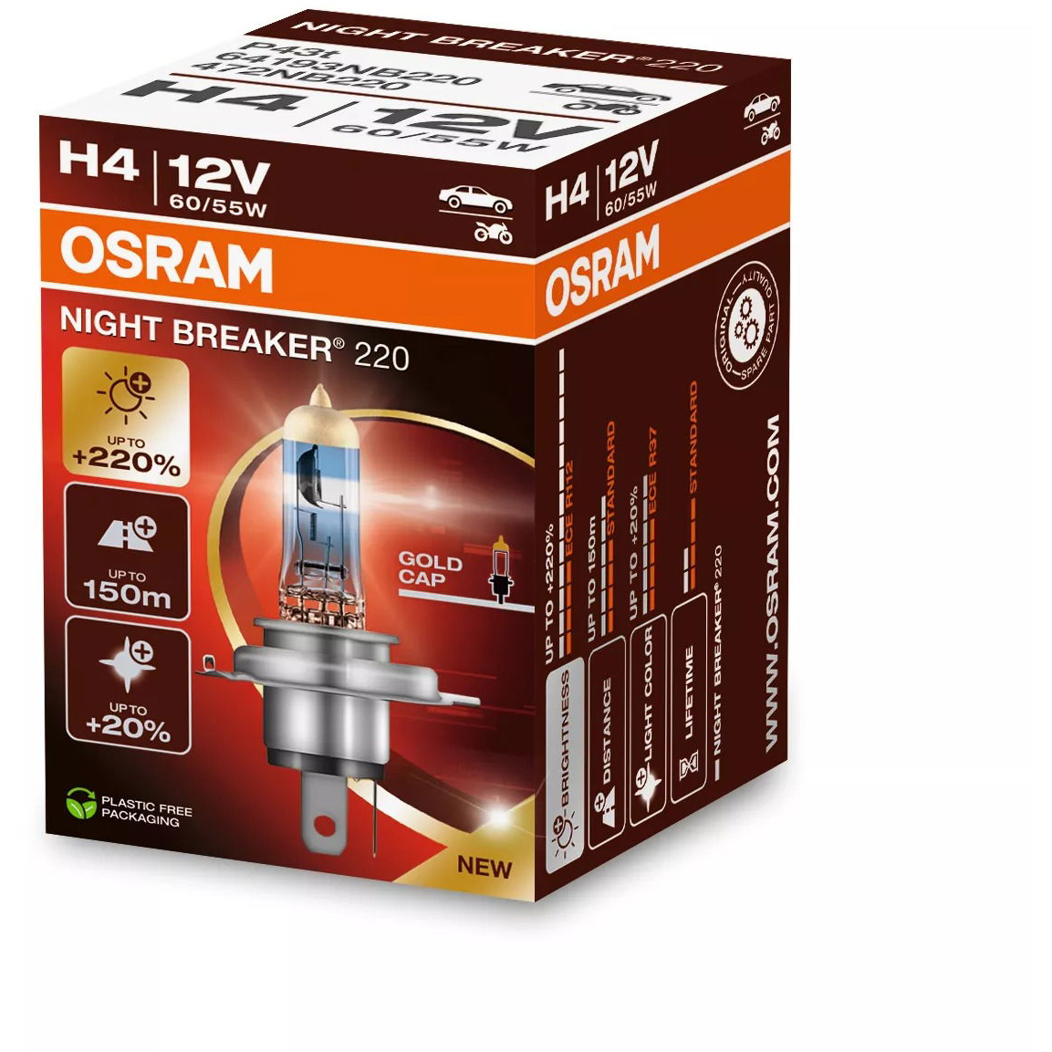 OSRAM H4 Night Breaker 220, +220% (4062172399449)