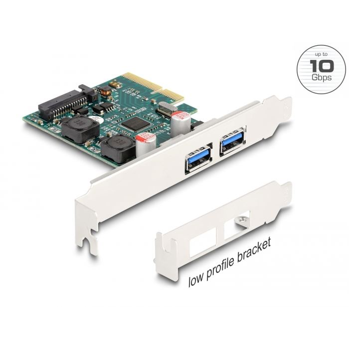 Delock 2 x külső USB 10Gbps PCI Express x4 kártya (90106) (del90106)