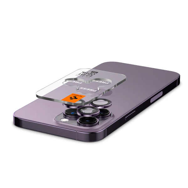 Spigen tR EZ Fit Optik Pro Apple iPhone 14 Pro/14 Pro Max kamera védő fólia - Lila (2db)