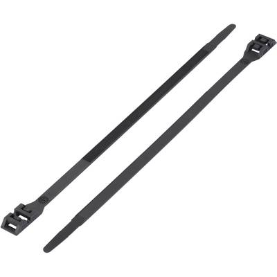 Kábelkötöző 292 mm fekete kettős fejjel Tru Components 1592835 TC-DK-290BK203 1 db (1592835)