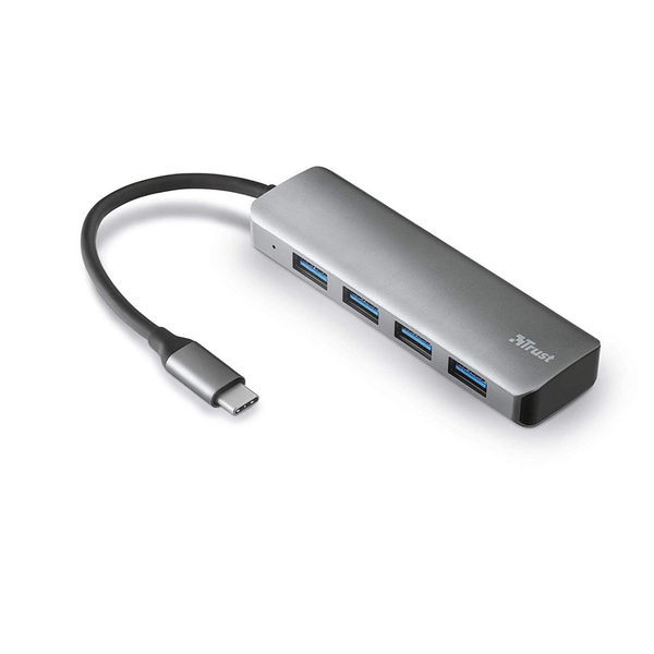 Trust 23328 hub di interfaccia USB 3.2 Gen 1 (3.1 Gen 1) Type-A 5000 Mbit/s Grigio