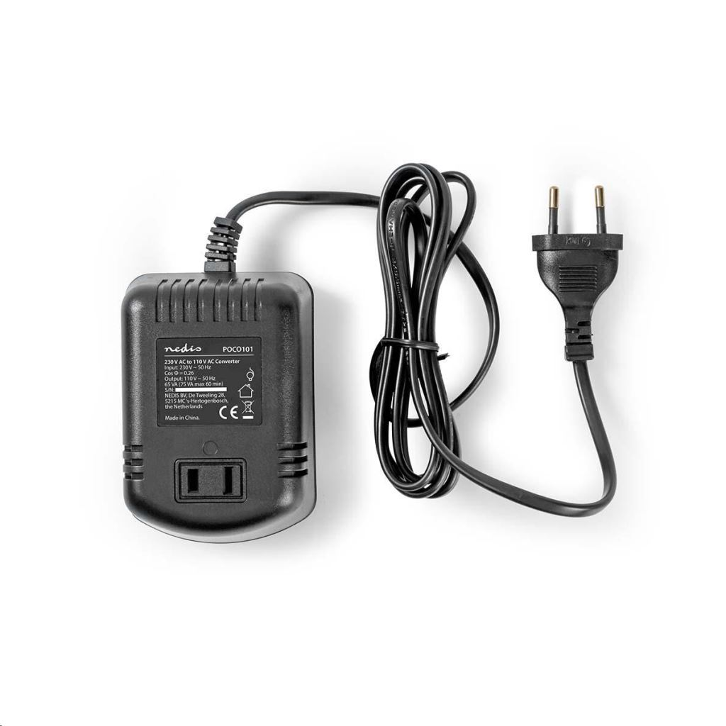 Nedis POCO101 áramátalakító 230 V AC - 110V AC 75W földeletlen USA kimenet (POCO101)