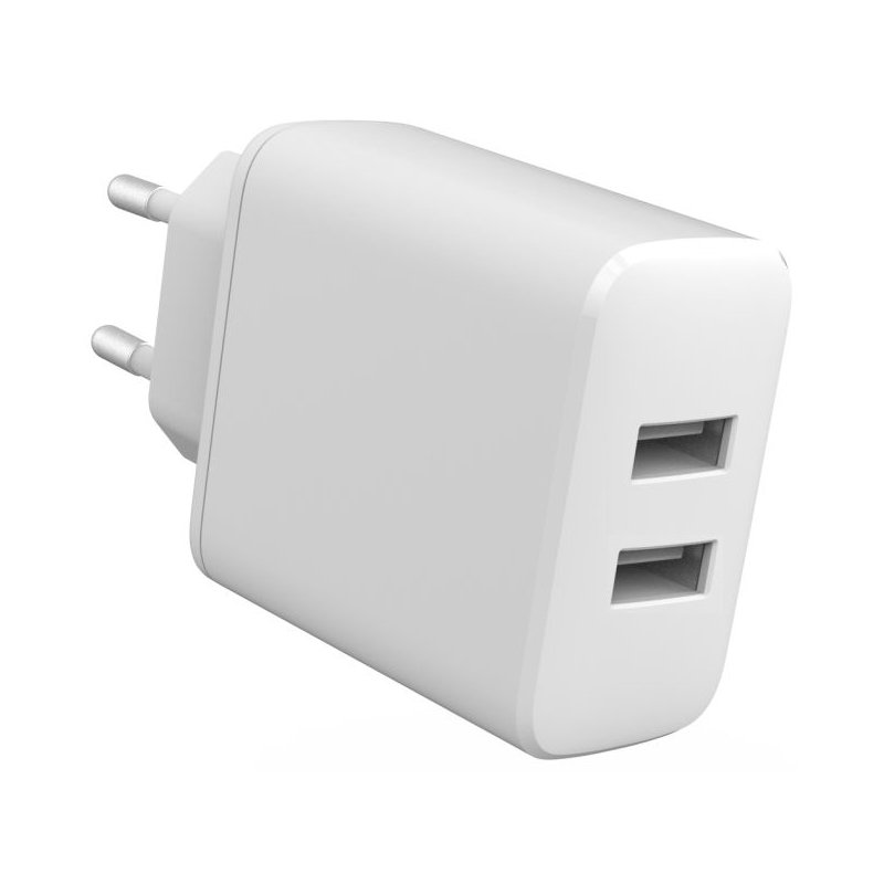 eSTUFF Infinite 2x USB Type-A Hálózati töltő - Fehér (24W) (ES637005)