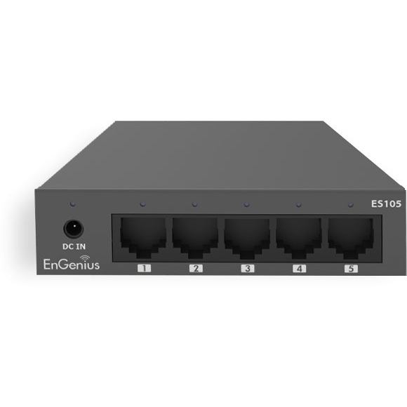EnGenius ES105 netværksswitch Ikke administreret Gigabit Ethernet (10/100/1000) Sort