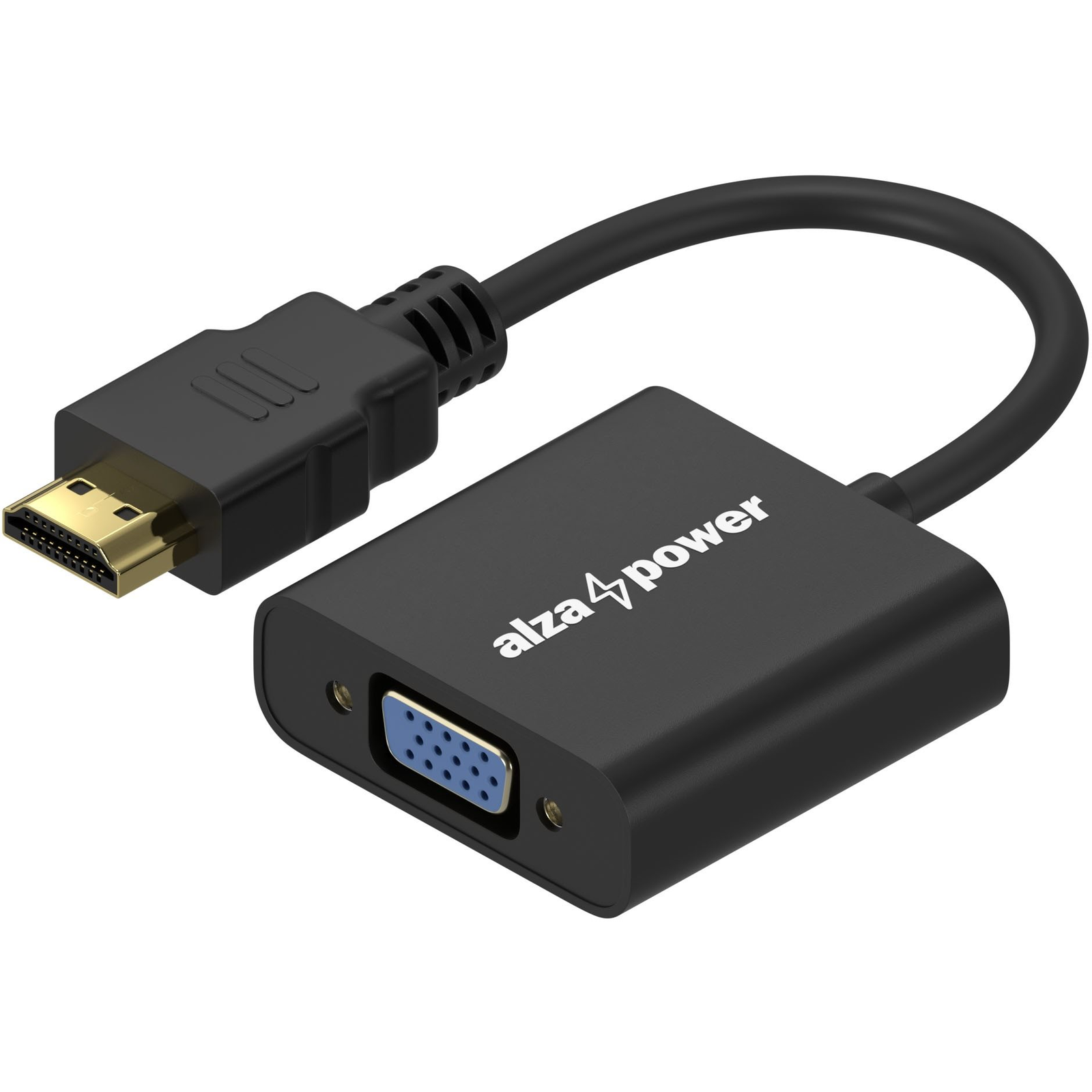 AlzaPower HDMI (M) to VGA (F) with 3.5mm Jack - fekete (APW-ADHDVG02A)