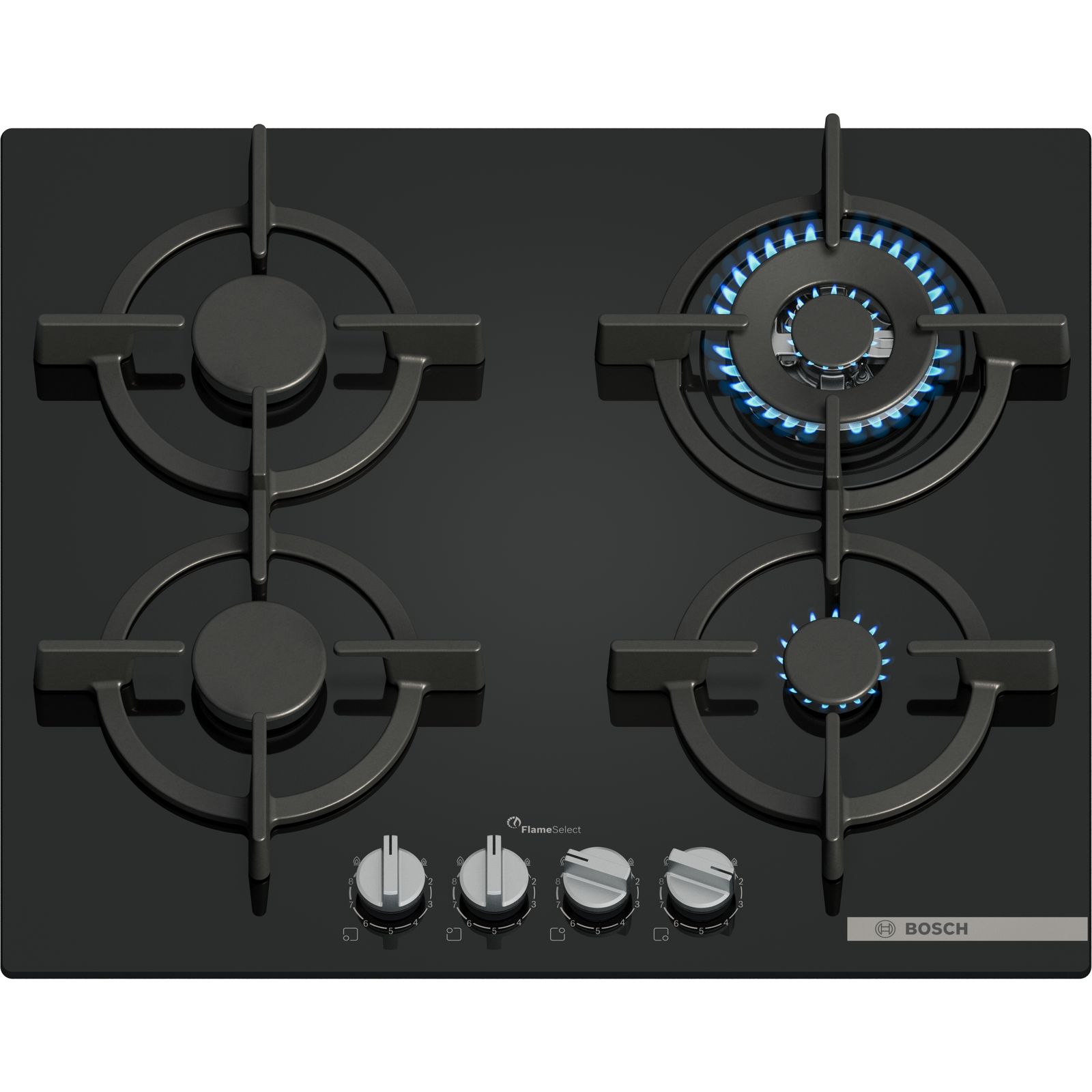 Bosch PPH6A6I10 Serie 6 Beépíthető Gázfőzőlap 60cm Fekete Edzett Üveg (PPH6A6I10)
