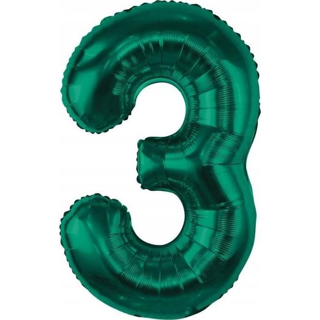 Szám Fólia Lufi - 3-as, 85 cm, Zöld (585166)