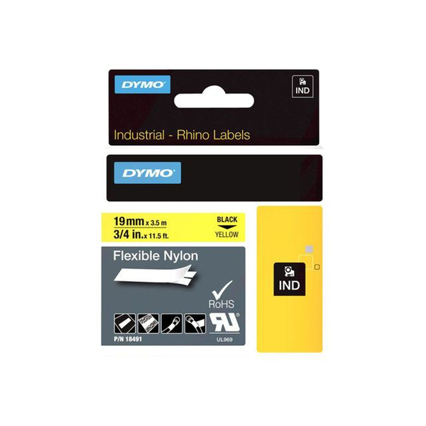 DYMO 18491 nastro per etichettatrice Nero su giallo