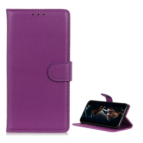 Tok álló, bőr hatású (FLIP, oldalra nyíló, asztali tartó funkció, prémium) LILA [Samsung Galaxy A42 5G (SM-A425F)] (5996591020075)