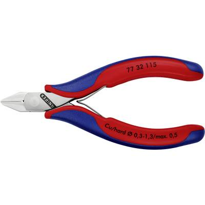 Elektronikai oldalcsípőfogó, lágy/közepes/kemény huzal max.: O 1,3/1/0,5 mm, Knipex 77 32 115 (77 32 115)