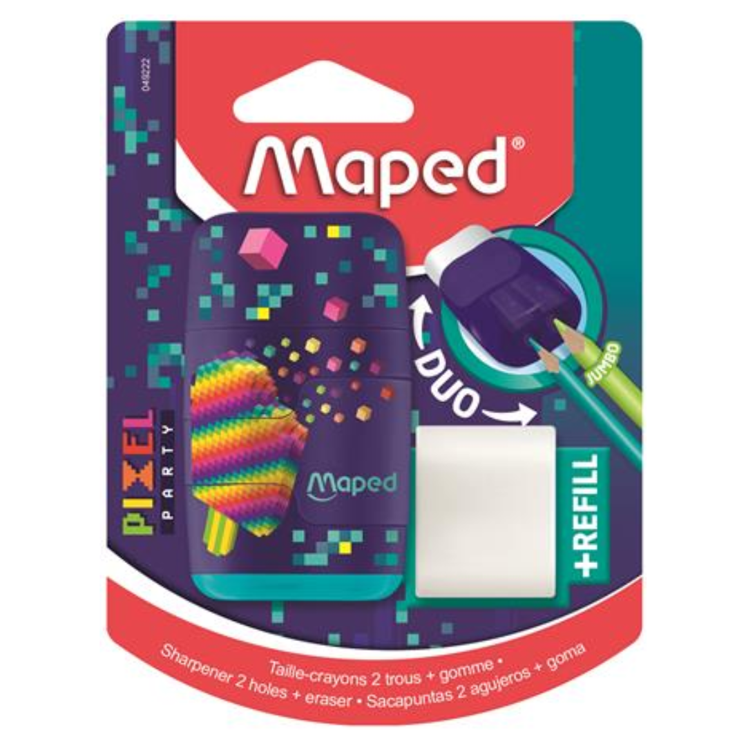 Maped Pixel Party Connect Kétlyukú Hegyező és radír (049222)