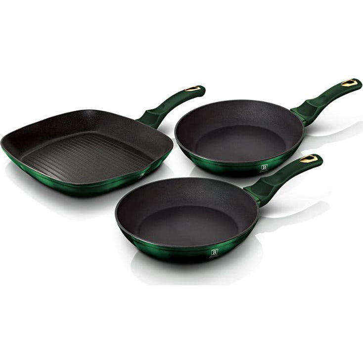 BerlingerHaus BH/6167F Emerald Collection Serpenyő Szett - Kovácsolt Alumínium, Smaragdzöld (BH/6167)