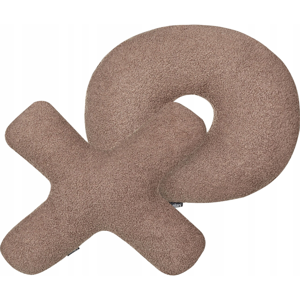 Conjunto De 2 Cojines Afelpado Letras Xo Tela Almohadas Textil Decoración Marrón Hesperis - Marrón