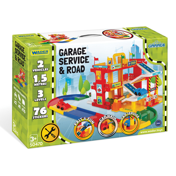 Wader: Háromszintes szervizgarázs pályaszett (50470) (50470)
