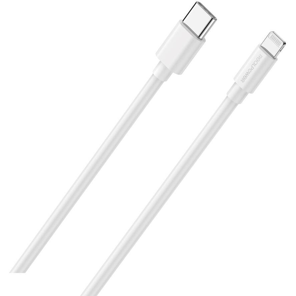 RealPower Lade/Datenkabel USB-C auf Lightning 2m weiß MFI 3A