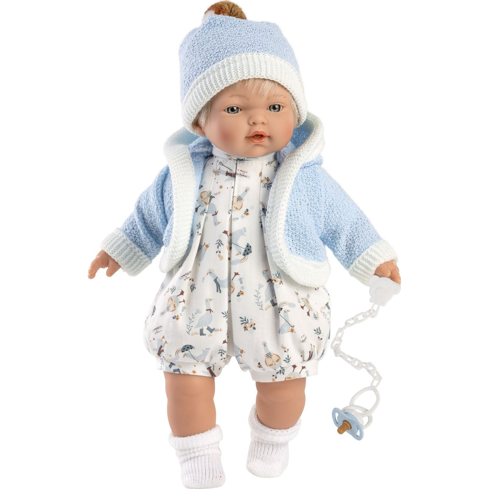 Llorens: Roberto síró baba cumival és kék sapkával 33cm (8426265331499)