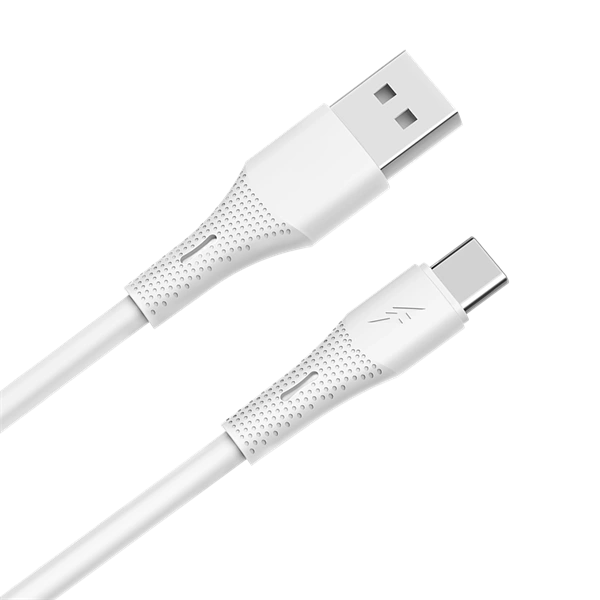 AVAX CB3301 18W USB-A  USB-C gyorstöltő szilikon kábel, 1.5 m, fehér (AVAX_CB3301)