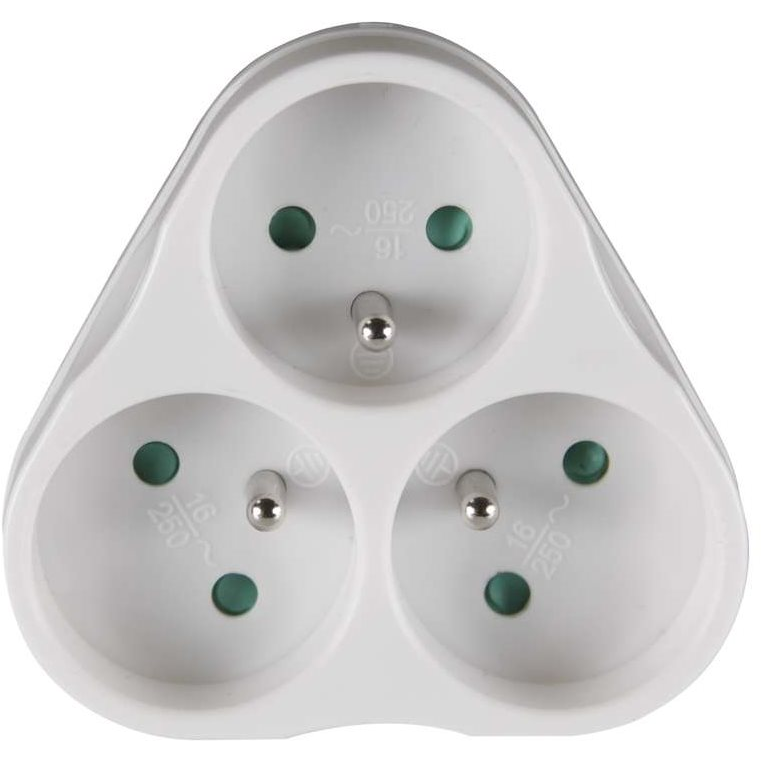 EMOS tripla elosztó aljzat, kerek, fehér (1905030040)