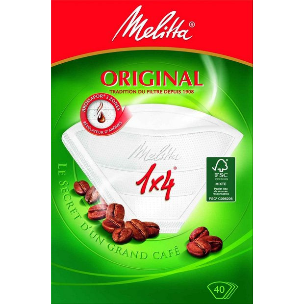 Melitta Filter 1x4/40 fehér (4006508200016)