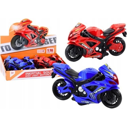 LeanToys Motocykl Sportowy Napęd Frykcyjny Światło i Dźwięk 2 Kolory