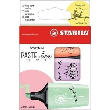 Stabilo BOSS MINI Pastellove 3db-os vegyes színű szövegkiemelő
