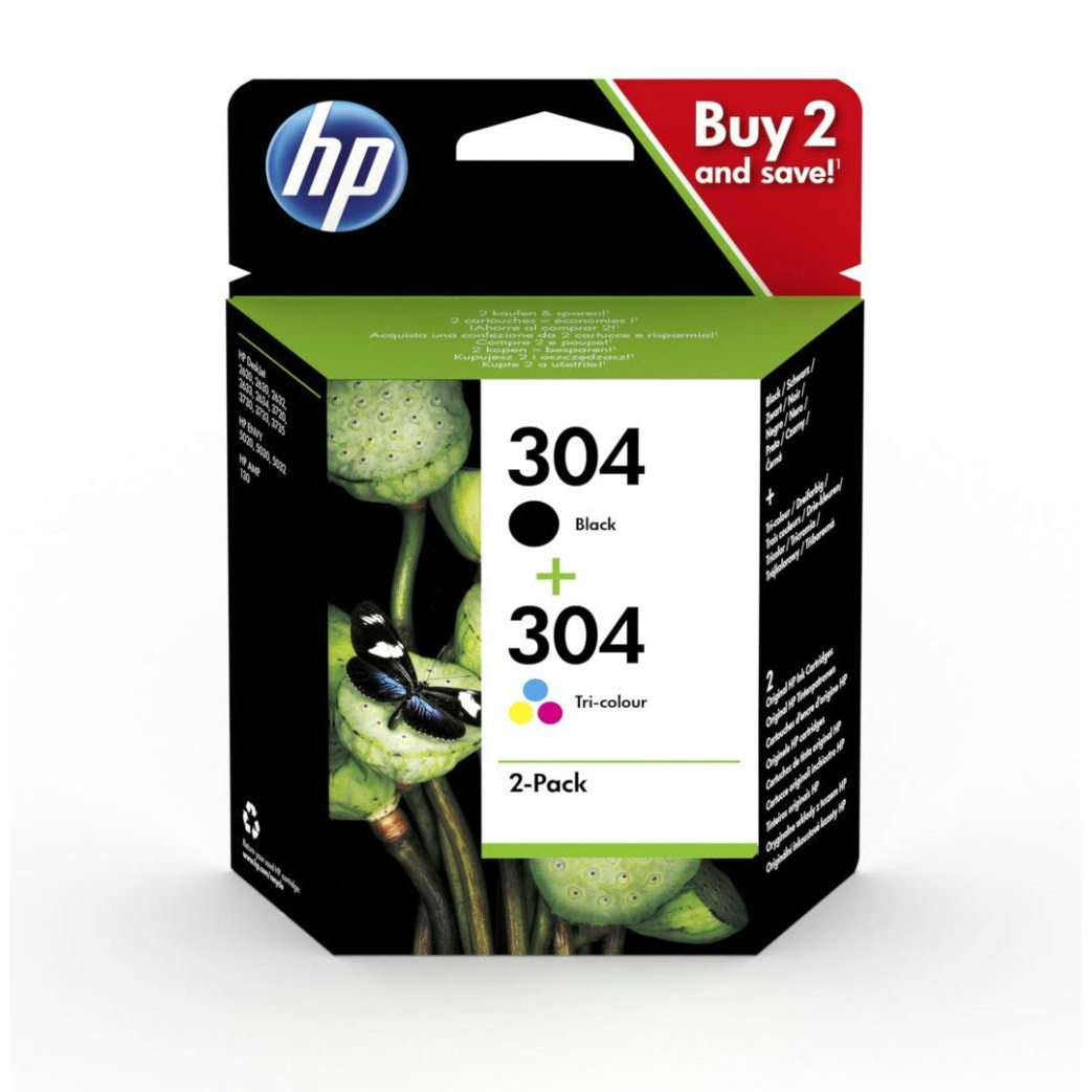 HP 304 2 darabos tintapatron fekete/háromszínű (3JB05AE) (3JB05AE)