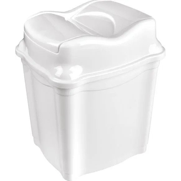 Kosz na śmieci plastikowy biały 28 l