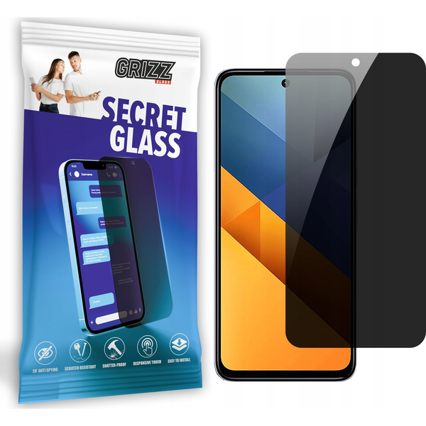  GrizzGlass Szkło prywatyzujące GrizzGlass SecretGlass do Xiaomi Poco M6