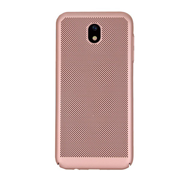 Műanyag telefonvédő (gumírozott, lyukacsos minta) ROZÉARANY [Samsung Galaxy J5 (2017) SM-J530 EU] (5996457726141)