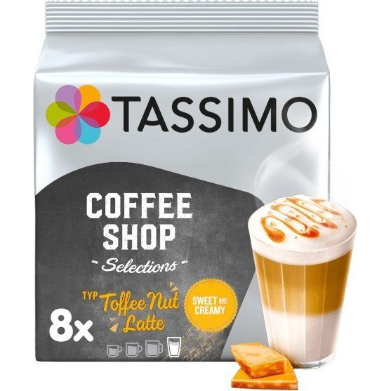 Kapsułki do Tassimo Toffee Nut Latte, karamellás-mogyorós íz, 8 db.