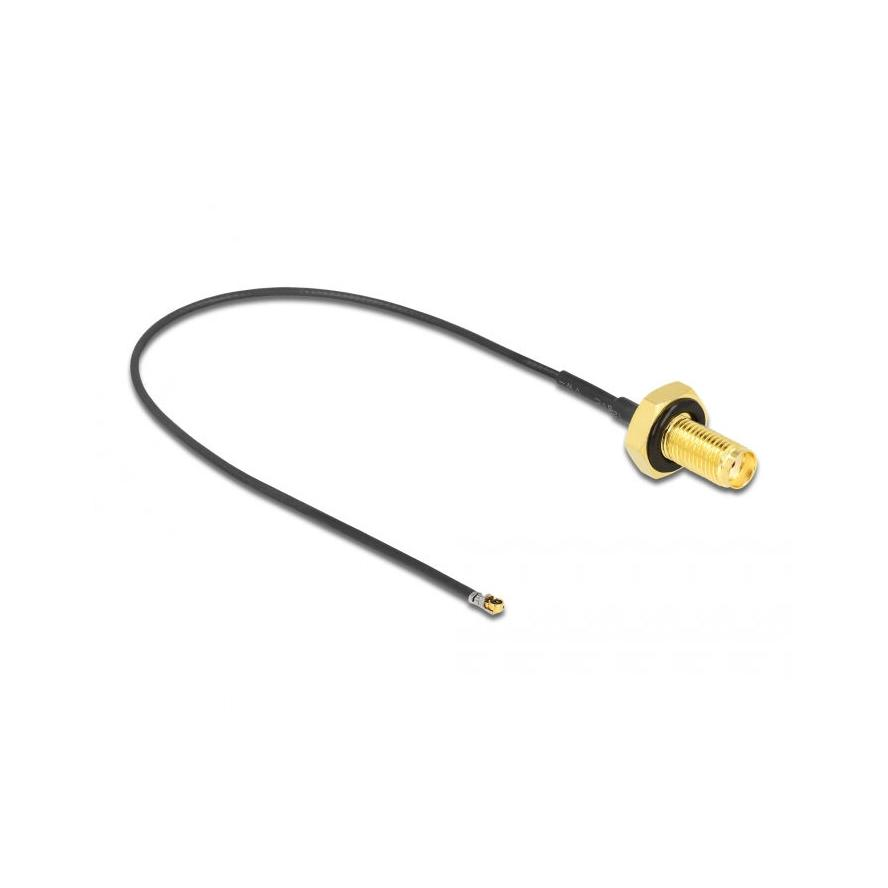 Delock SMA -> MHF 4L F/M antenna kábel 0.2m fekete 1.37 (12663)