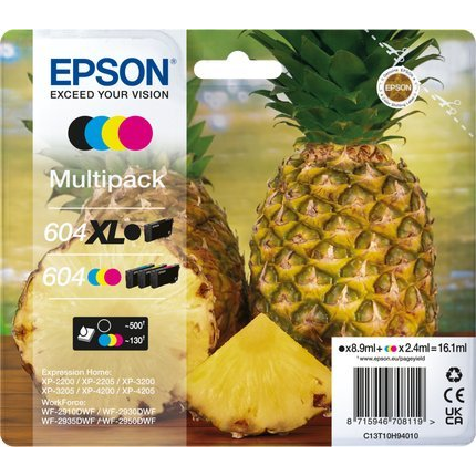 Epson 604XL blækpatron 4 stk Original Højt (XL) udbytte Sort, Blå, Magenta, Gul