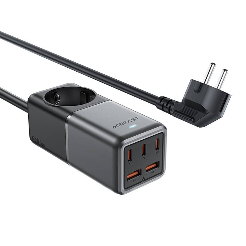 ACEFAST Z2 asztali hálózati töltő 3xUSB-C - 2x USB-A 75W fekete (Z2 black)