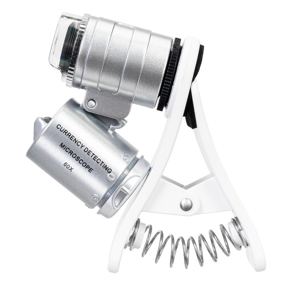 Levenhuk 60X csipeszes zseb mikroszkóp telefonhoz Led- UV világítással Zeno Cash ZC4 (74108) (74108)