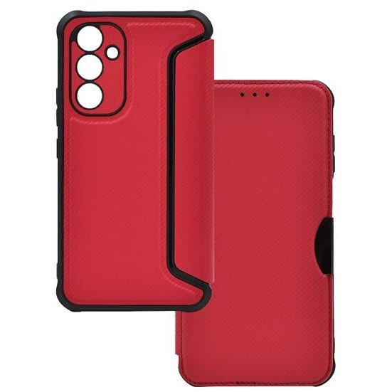 Gigapack Samsung Galaxy S24 FE (SM-S721) karbon mintás fliptok piros (GP-161722) (GP-161722)