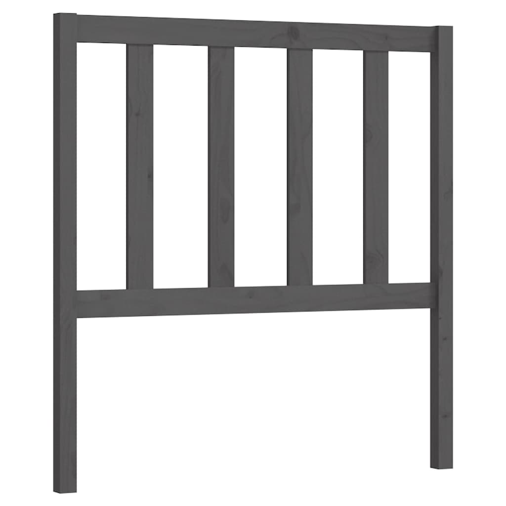 szürke tömör fenyőfa ágyfejtámla 81 x 4 x 100 cm (817717)