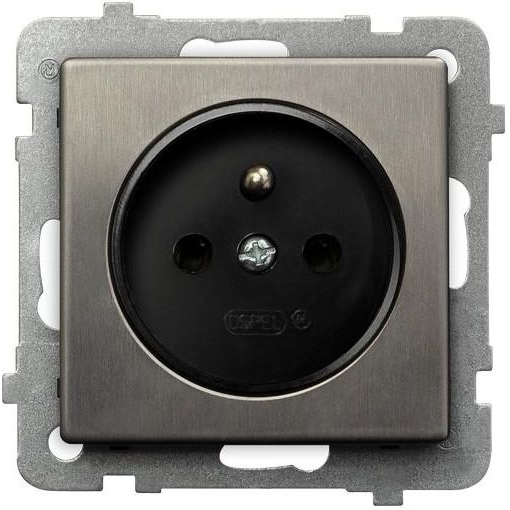 Ospel Gniazdo Sonata pojedyncze z uziemieniem stal inox (GP-1RMZ/m/37)