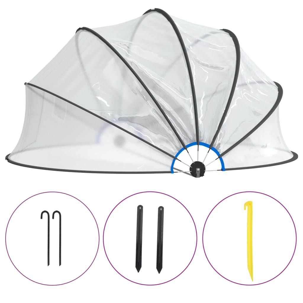 kerek PVC medencekupola 467x234 cm (93815)