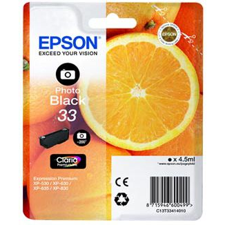 Epson Oranges C13T33414012 atramentová náplň 1 kusov Originál Štandardná výťažnosť Fotografická čierna (C13T33414010)