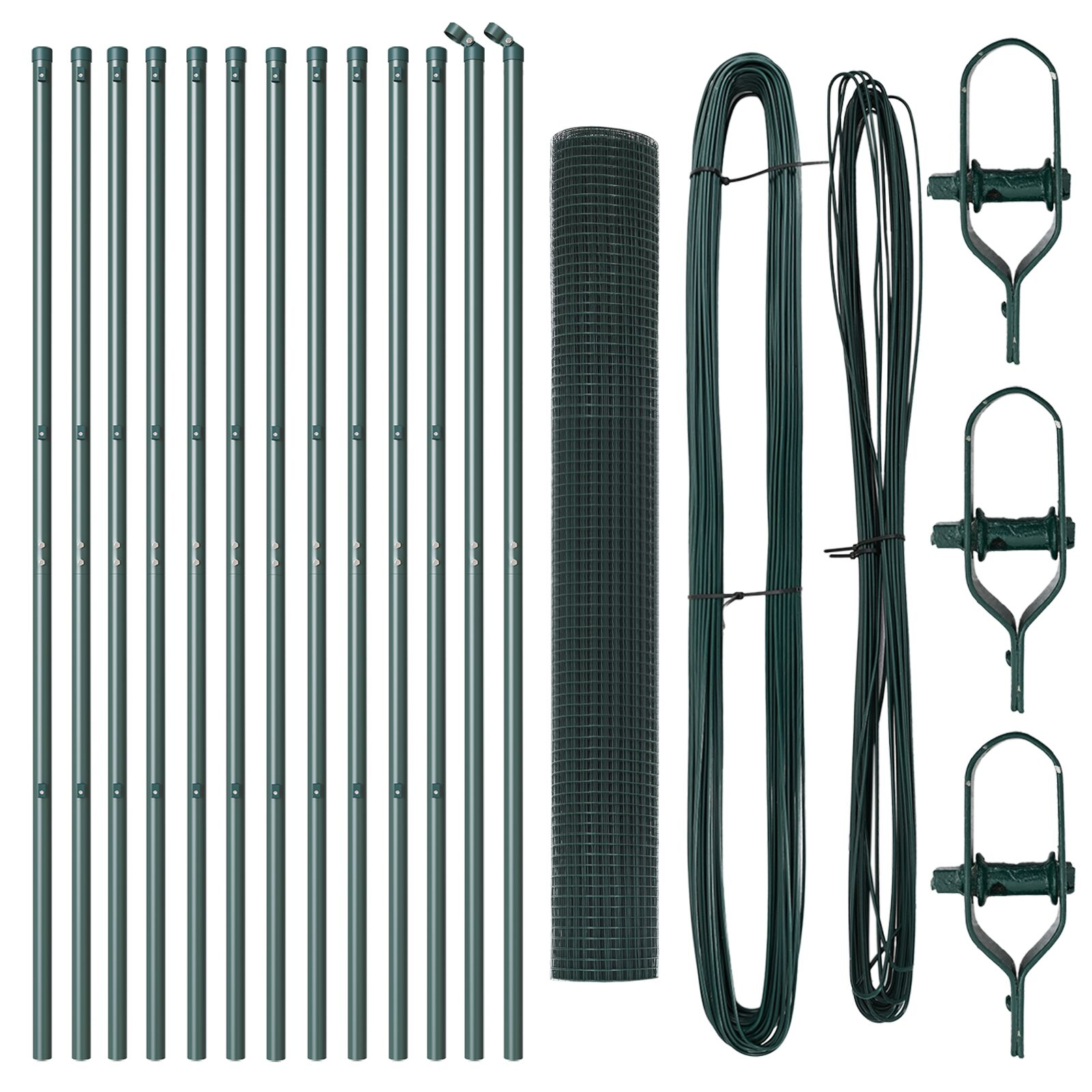 Fém kerítésoszlop készlet 2 db Zöld Fém, PVC bevonat 25 x 1 m (3351725)