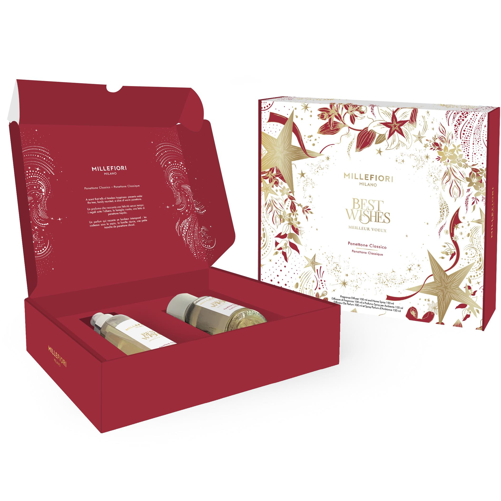 MILLEFIORI MILANO Panettone Classico karácsonyi készlet 100 + 150 ml (8053848690478)