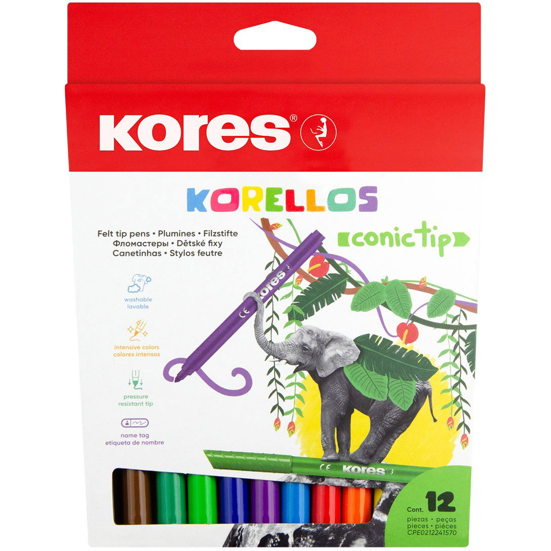 KORES KORELLOS gyerekeknek, vastag hegy, 12 szín (29043)