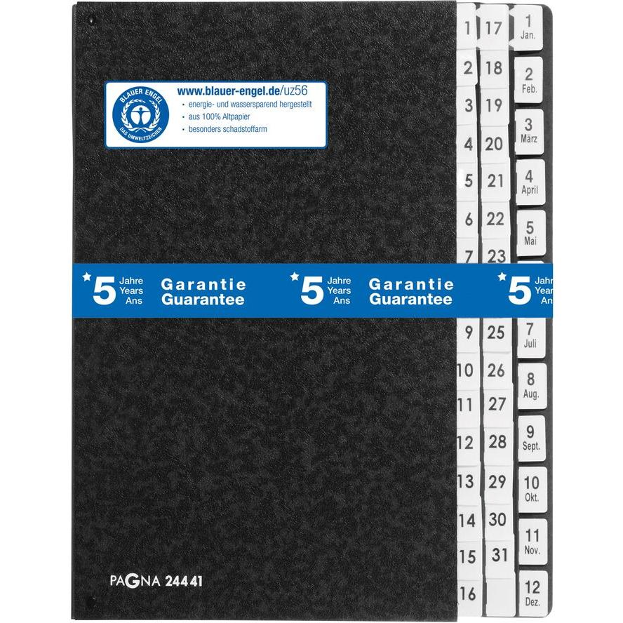 PAGNA Pultordner Classic 44 Fächer 1-31/1-12/Jan-Dez schwarz (24441-04) (24441-04)