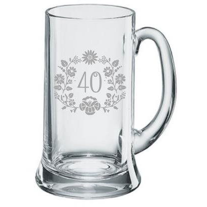B.Bohemian Pintes söröskorsó 0,5 l 40 éves jubileum virágos motívum (KP01-40)