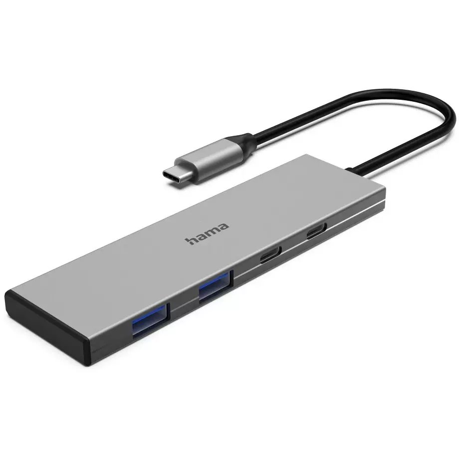Hama 00200147 hálózati csatlakozó USB C-típus 10000 Mbit/s Szürke (00200147)