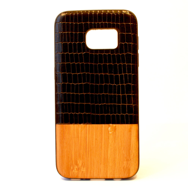 Samsung Galaxy J3 SM-J320, TPU силиконов калъф, дървен капак, Beeyo Wooden, черен, style3 (52649)