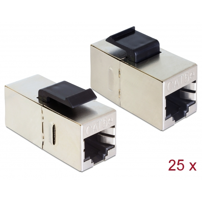 Delock Keystone modul, RJ45-aljzat > RJ45-aljzat, Cat.5e kisméretű 25 db.-os (86628) (86628)